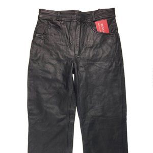 NWT BONUS Womens Black Genuine Leather Pants
